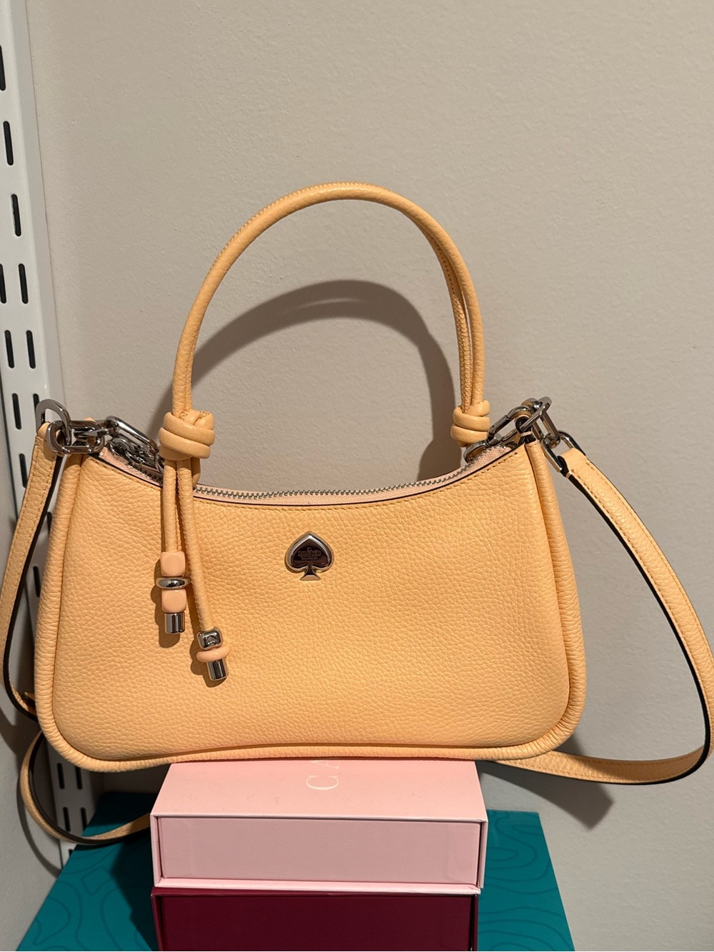 Kate Spade Pebbled Leather Kayla Shoulder Bag in Citrus Glaze